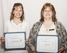 10 Year Long Service honourees: Kristen Thibodeau, Jean Porter.