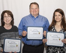 25 Year Long Service honourees: Jocelyn Steinback, Jim McMullen, Shauna Callies