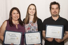 Five Year Long Service honourees: Pamela Greene, Brittany Delwel, Andrew Despres.  